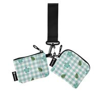Buffalo Check Scotland Women's Coin Pouches Card Holder Small Detachable Change Purse Key Holder with Zipper Pocket for Work Travel 2 Packs, Buffalo Check Scotland teal, One Size, Modern