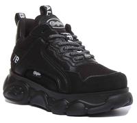 Buffalo Cld Chai Lace Up Chunky Sole Vegan Womens Trainer In Black UK 3 - 8