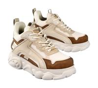 Buffalo CLD Chai Women's Lace-Up Platform Trainers, Brown beige, 8.5 UK