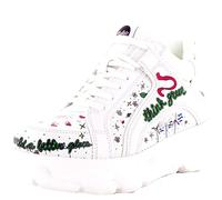 Buffalo Cld Corin - Trainers Low - Vegan Nappa - Graffiti Faux Leather 41 EU, White, 5 UK