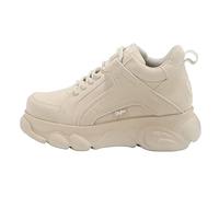 Buffalo for woman. 1630396 Cld Corin nude leather sneakers - Platform height 5.5cm (38), 5 to 8 cm, Laces, Casual