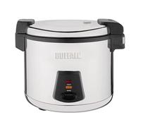Buffalo Commercial Non-Stick Electric Rice Cooker & Warmer, 6 Ltr, 6L | Rapid 35-40 min cooking time keeps up with high demand. Includes a non-scratch spatula and measuring cup.