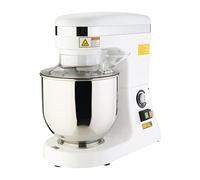 Buffalo Commercial Planetary Stand Mixer 270W 7Ltr Bowl, White | Stepless speed control adjustments adapt to any mixture, with a lifting head for quick cleaning and changing attachments.