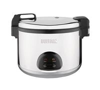 Buffalo Commercial Stainless Steel Jumbo Rice Cooker and Warmer, 9Ltr, 9L | Spatula and measuring cup included for easy dispensing. Cool-touch handles prevent burns, cooks white rice in 35-40 minutes