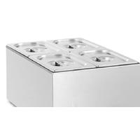 Buffalo Commercial Wet Heat Bain Marie, 4 x 1/4 Pans with Lids, 150mm Deep, Stainless Steel