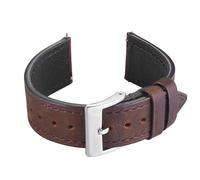 Buffalo Crazy Horse Leather Watch Band Quick Release for Smart Watches 18×16 20×18 22×18 24×22 mm, Seven Colors, Waxed Vintage Top-Grain Leather Strap (Dark brown, 18×16 mm)