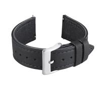 Buffalo Crazy Horse Leather Watch Band Quick Release for Smart Watches 18×16 20×18 22×18 24×22 mm, Seven Colors, Waxed Vintage Top-Grain Leather Strap (Black, 22×18 mm)