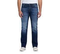 Buffalo David Bitton Men's Relaxed Straight Leg Driven Jean with Stretch Fabric, Crinkled Mid Blue, 36W x 32L