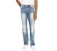 Buffalo David Bitton Men's Relaxed Straight Leg Driven Jean with Stretch Fabric, Indigo, 31W x 32L