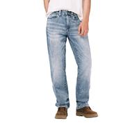Buffalo David Bitton Men's Relaxed Straight Leg Driven Jean with Stretch Fabric, Indigo, 33W x 34L