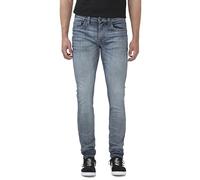 Buffalo David Bitton Men's Skinny Max Jeans, Whiskered and Contrasted Indigo, 30W x 34L