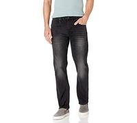 Buffalo David Bitton Men's Slim Ash Jeans, Dark and Sanded Black, 44W x 34L
