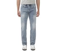 Buffalo David Bitton Men's Straight Six Jeans, Whiskered and Contrasted Indigo, 34W x 34L