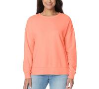 Buffalo David Bitton Women's Cotton Blend Cozy Top Crewneck Sweatshirt (US, Alpha, X-Large, Regular, Regular, Coral Peach)
