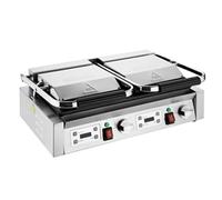 Buffalo Double Contact Grill Flat Base Ribbed Top Plate