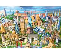 Buffalo Games - Adrian Chesterman - World Landmarks - 2000 Piece Jigsaw Puzzle for Adults - Challenging Puzzle Perfect for Game Nights - Finished Size is 38.50 x 26.50