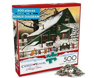 Buffalo Games - Charles Wysocki - Cocoa Break at The Copperfields - 500 Piece Jigsaw Puzzle Multi, 21.25"L X 15"W