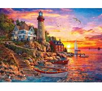 Buffalo Games - Dominic Davison - Sunset at Lighthouse Bay - 1000 Piece Jigsaw Puzzle for Adults Challenging Puzzle Perfect for Game Nights - Finished Puzzle Size is 26.75 x 19.75