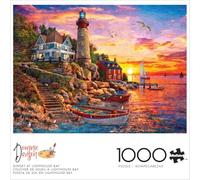 Buffalo Games - Dominic Davison - Sunset at Lighthouse Bay - 1000 Piece Jigsaw Puzzle for Adults Challenging Puzzle Perfect for Game Nights - Finished Puzzle Size is 26.75 x 19.75