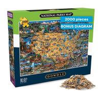Buffalo Games - Dowdle - National Parks Map - 2000 Piece Jigsaw Puzzle for Adults Challenging Puzzle Perfect for Game Nights - Finished Size 38.50 x 26.50