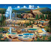 Buffalo Games - Dowdle - Yellowstone Old Faithful - 1000 Piece Jigsaw Puzzle for Adults Challenging Puzzle Perfect for Game Nights - Finished Puzzle Size is 26.75 x 19.75