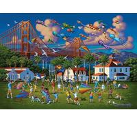 Buffalo Games - Gold - Eric Dowdle - Golden Gate Bridge - 500 Piece Jigsaw Puzzle for Adults - Challenging Puzzle Perfect for Game Nights