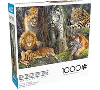 Buffalo Games - James Hautman - Big Cat Collage - 1000 Piece Jigsaw Puzzle for Adults -Challenging Puzzle Perfect for Game Nights - Finished Size is 26.75 x 19.75