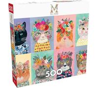 Buffalo Games - Mia Charro - Colorful Cat Crowns - 500 Piece Jigsaw Puzzle