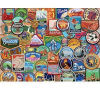 Buffalo Games - National Park Patches - 1000 Piece Jigsaw Puzzle, Blue