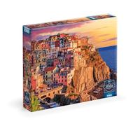 Buffalo Games - Sapphire Select - Cinque Terre Sunset - 1000 Piece Jigsaw Puzzle - Challenging & Fun - Blue Backed Puzzle Board - Giftable Display Box - Full Size Poster Included