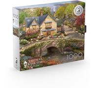 Buffalo Games - Silver Select - Thomas Kinkade - Summer in Cobblestone Village - 1000 Piece Jigsaw Puzzle for Adults -Challenging Puzzle Perfect for Game Nights - Finished Size is 26.75 x 19.75