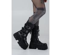 Buffalo - Gospher Biker Hi Zip Vegan Nappa Black - Girl Shoes - black - EU 39 - Synthetic/Textile/Rubber,Fake Leather EU 39
