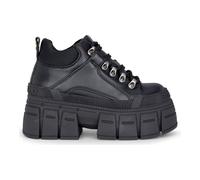 Buffalo GOSPHER HIKE LO Women’s Black Vegan Nappa Platform Chunky Lace-Up Ankle Boots - Black 6.5