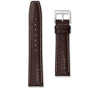 Buffalo Grain Calf Leather Strap | 20 mm Brown | Premium Italian Style Replacement Watch Band | White Stitching | Polished Buckle | Men & Women | Spring Bars & Tool Included (20mm, Dark Brown)