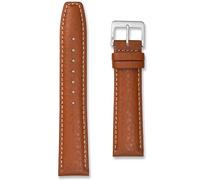 Buffalo Grain Calf Leather Strap | 20 mm Light Brown | Premium Italian Style Replacement Watch Band | White Stitching | Polished Buckle | Men & Women | Spring Bars & Tool Included (20mm, Tan)