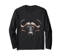 Buffalo Head Wild Animal Ranch America Art Long Sleeve T-Shirt