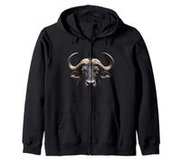 Buffalo Head Wild Animal Ranch America Art Zip Hoodie