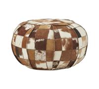 Buffalo Leather Pouffe - Multi-Coloured Multi-Coloured