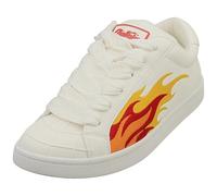 Buffalo Liberty Women's Low Flame Flat Lace Sneaker Trainers (White Yellow, UK 5)