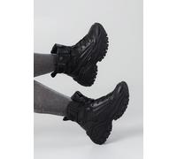 Buffalo - Lola Lace Up Mid Hike Vegan Nappa/Nylon Black - Girl Shoes - black - EU 37 - Synthetic/Synthetic/Rubber,Fake Leather EU 37