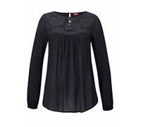 Buffalo London Lace Neck Long Sleeve Top Black