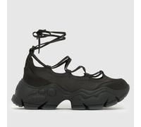 Buffalo London London Binary Ghillie Ballerina Flats in Black UK 7 (EU 41)