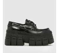 Buffalo London London Gospher Boat Flats in Black UK 7 (EU 41)