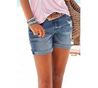 Buffalo London Worn Look Denim Shorts Light Blue