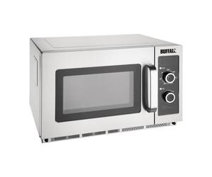Buffalo Manual Commercial Microwave Oven in Silver Stainless Steel - 1800W