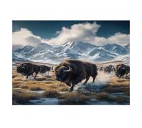 Buffalo Mountain 1000 Pieces Mini Jigsaw Puzzle for Adults