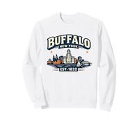 Buffalo New York Vintage Skyline Retro City Graphic Sweatshirt