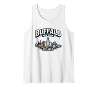 Buffalo New York Vintage Skyline Retro City Graphic Tank Top