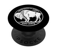 Buffalo Nickel Vintage Coin Design Classic American Currency PopSockets Adhesive PopGrip