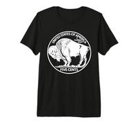 Buffalo Nickel Vintage Coin Design Classic American Currency Premium T-Shirt